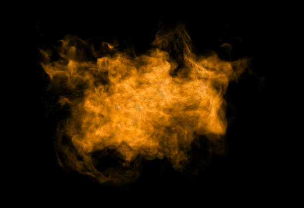 Gold smoke cut out from black background