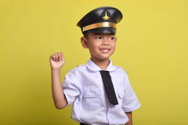 istock Asian boy Airplane pilot celebrating a victory in winner position 2172044350