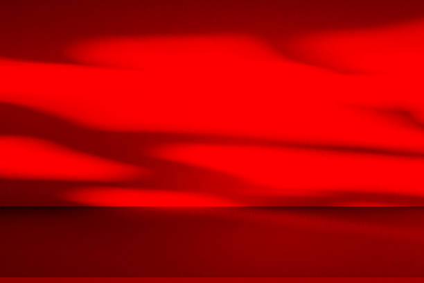 istock Studio style background wall decoration presentation uses white and red tones. with shadows cast from a nearby window, concept creating a decorative 2172046579