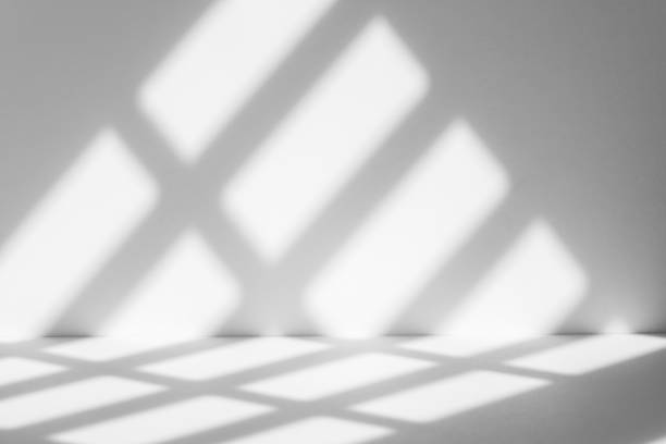 istock Studio style background wall decoration presentation uses white tones. with shadows cast from a nearby window, concept creating a decorative backdrop. 2172046600