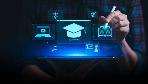 istock Person Using Tablet with E-Learning Icons Representing Online Education, Distance Learning, and Digital Tools for Student Success and Virtual Learning Platforms, Personal development concept 2172049889