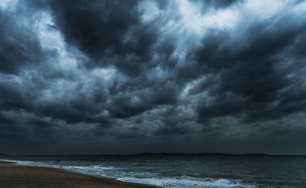 istock Storm seascape with dark clouds 2172051011