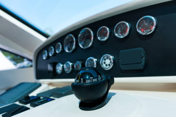 istock Detail of dashboard instruments on yacht 2172051012
