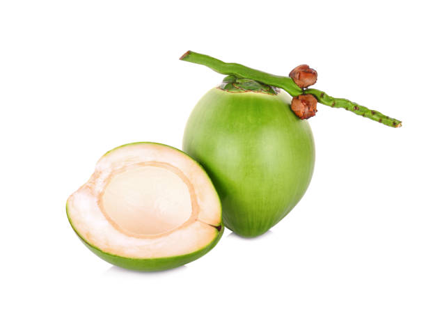 istock Green coconut isolated on white background 2172051557