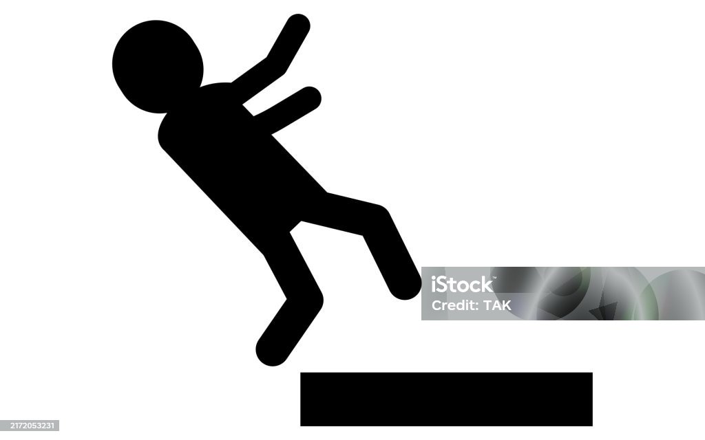 Fall Protection Program Pictogram Pictograms For Fall Caution Safety Signs Danger And Alerts Stock ...