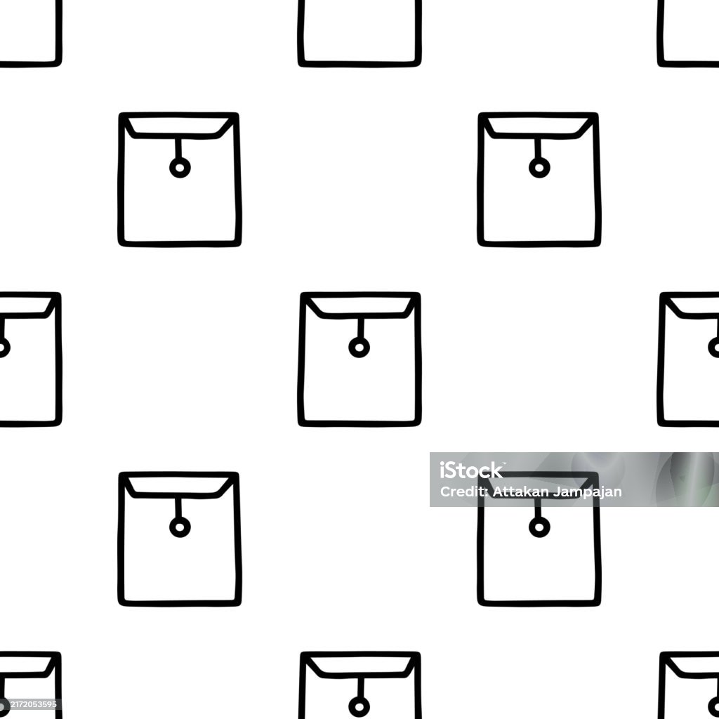 Document Envelop Vector Cartoon Document Envelope Seamless Patterns Vector Stock Illustration ...