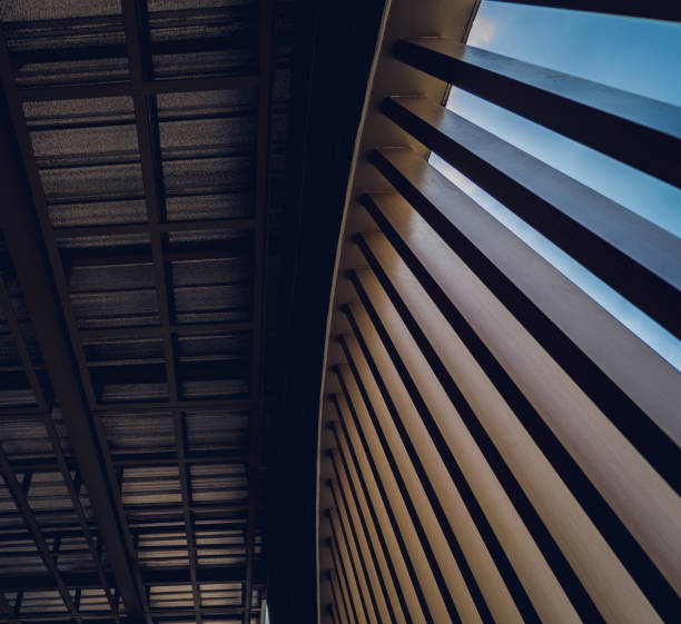 istock A structure featuring wooden slats on construction site contributing to its architectural style 2172054171
