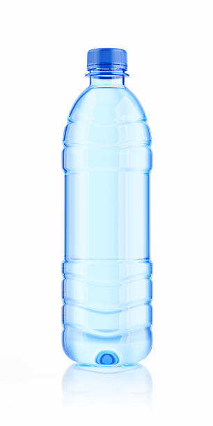istock Blue water bottle isolated on white background. 0,5 liter pet plastic water bottle. 3d rendering 2172056319