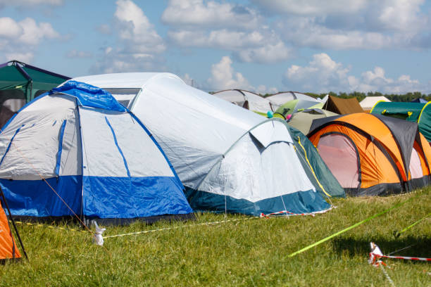 istock Tourist tents stand outdoors in summer 2172060499