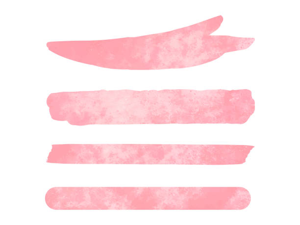 istock Pink watercolor brush line ,line set handwritten style 2172064714