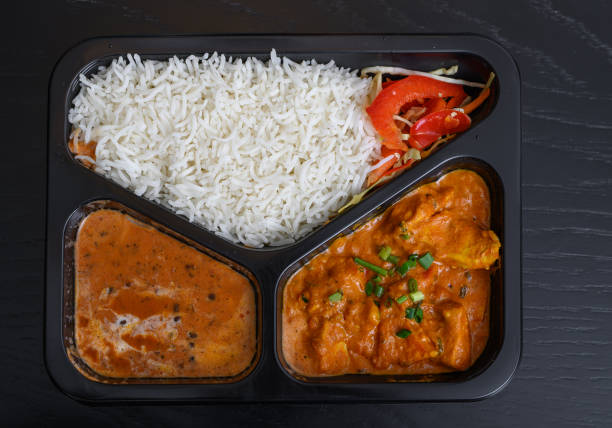 istock Lunchbox Indian cuisine, ready meal in a plastic box with compartments 2172068094