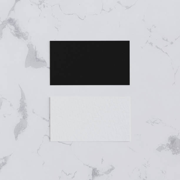 istock Business card on white marble background 2172068424
