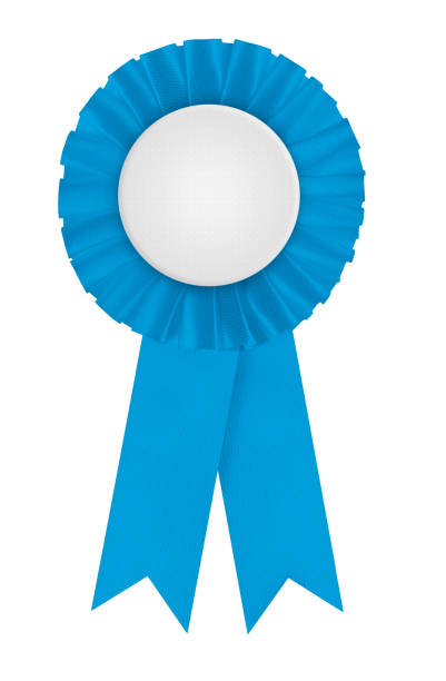 istock Rosette - blue winners prize ribbon 2172092384