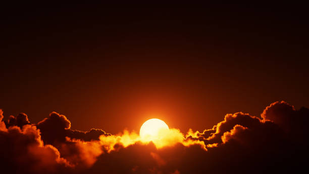 Flying Towards The Sun - Cloud Background With Copy Space - Back Lit Cloudscape, Sunset, Sunrise