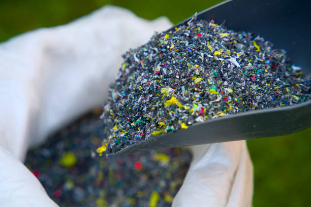 istock Plastic granulate in a plastic waste recycling plant 2172094282