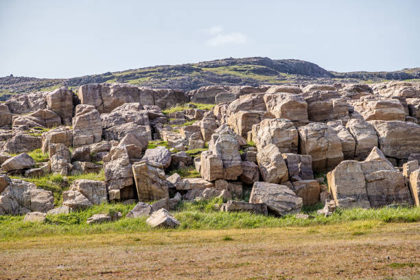 Stony hillside outside Igaliku which is a village and a UNESCO heritage site in the south western part of Greenland.