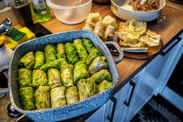 istock Preparation of delicious cabbage rolls 2172102043