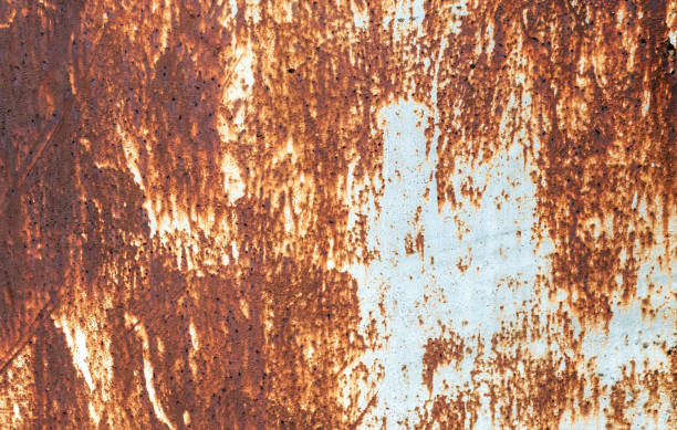 istock Rusty metal texture for the background. Corrosion of the painted surface 2172104109