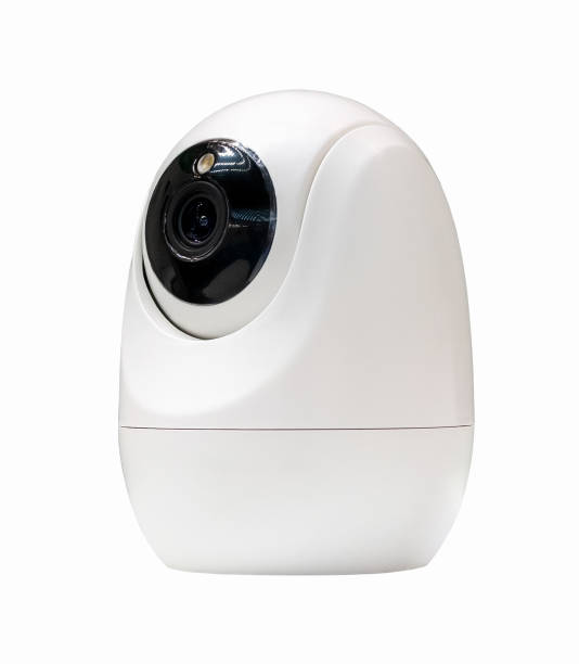 istock Isolated indoors smart security camera. Video surveillance. 2172107433
