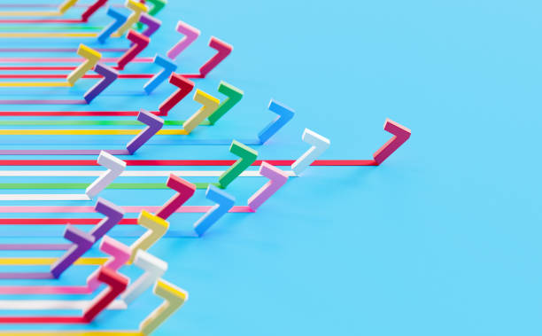 istock Colorful Number Sevens On Blue Background - Leadership And Competition Concept 2172108231