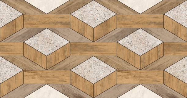 istock Geometric decor. Marble and wooden textured. Parquet floor elements. 2172109530