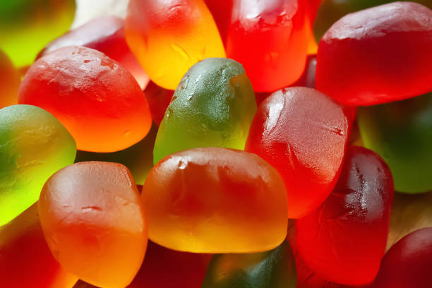 istock of multi-colored jelly sweets. Top view. 2172110009