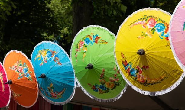 istock Asian sun umbrellas in different colors. 2172114594
