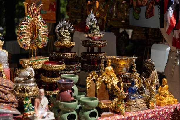 istock Thai art, figures, bowls, religious symbols, Buddha statues. 2172114596