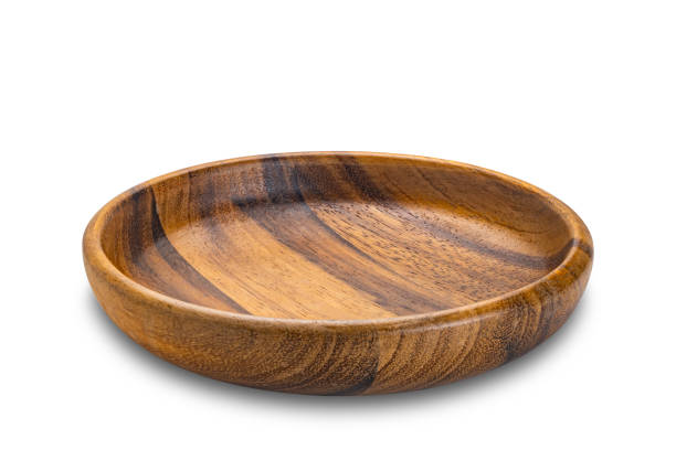 istock High angle view of single empty beautiful pattern wooden dish. 2172118849