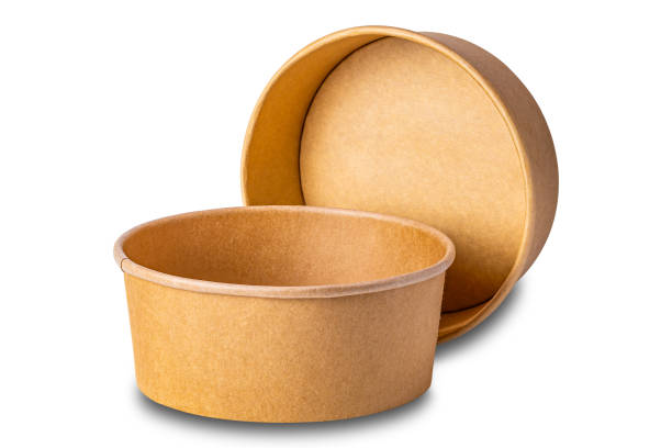 istock Closeup view of empty eco-friendly disposable brown paper bowl. 2172118898