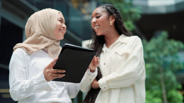 istock Two businesswoman talking together 2172127278