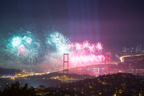 istock Big celebration on July 15 Martyrs Bridge, formerly known as the Bosphorus Bridge 2172127983