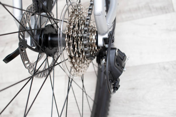 Mountain bicycle wheel chain gearshift transmission.