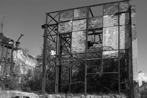 istock Destroyed buildings of Soviet architecture 2172148948
