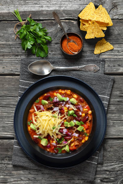 istock taco soup with kidney bean, corn, ground beef 2172154596