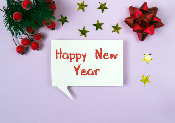 istock A white sign with red letters that says Happy New Year 2172158442