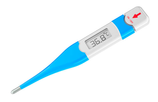 istock Digital Medical Thermometer. Oral thermometer with flexible tip, 3D rendering 2172158619