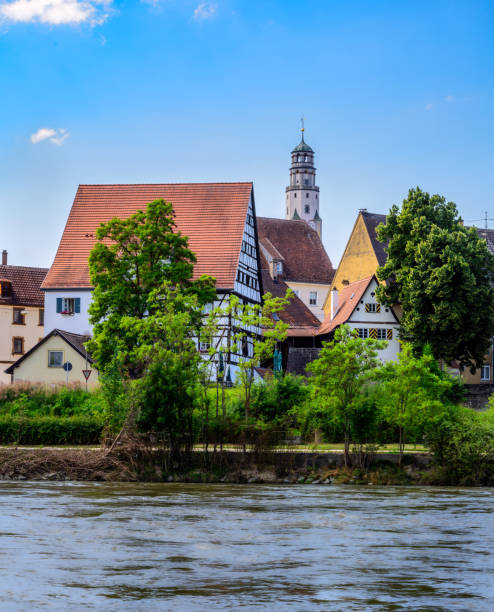 Waterfront of Lauingen (Bavaria, Germany)at the Danube river