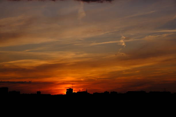 Beautiful Sunset in the City of Katowice