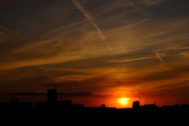 Beautiful Sunset in the City of Katowice