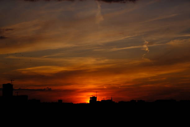 Beautiful Sunset in the City of Katowice