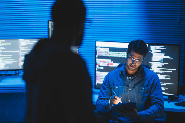 A seminar and workshop on coding to enhance system efficiency. stock photo