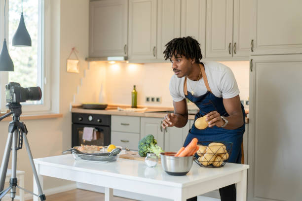 istock Showing fresh raw ingredients for a cookery video 2172168341