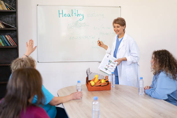 istock Dietitian leading a healthy eating seminar 2172168817