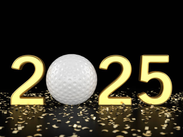 istock New 2025 number golf ball and confetti 2172169195
