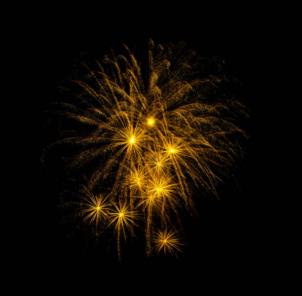istock Golden firework sparkling on black background for celebration and anniversary 2172177755
