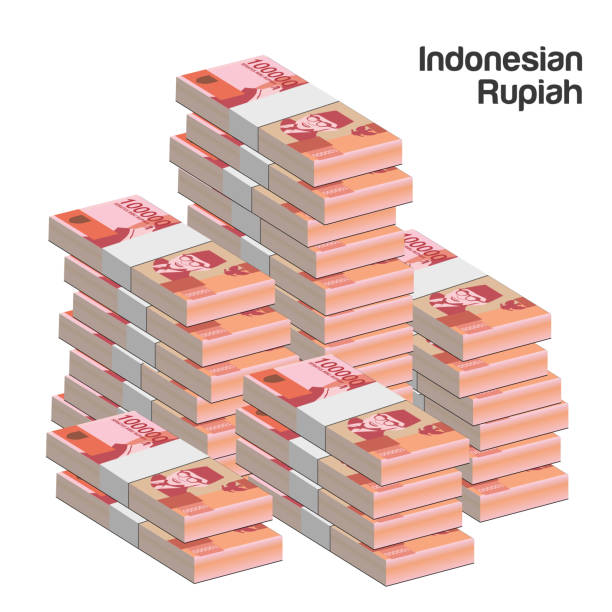 ilustrasi vektor tumpukan uang rupiah. eps yang dapat diedit dan dapat diskalakan - rupiah ilustrasi stok