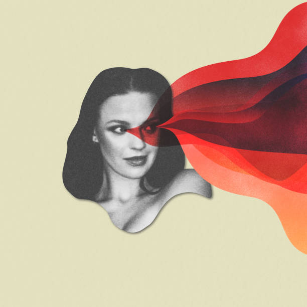 istock Abstract Portrait with Flowing Red Fabric 2172194169