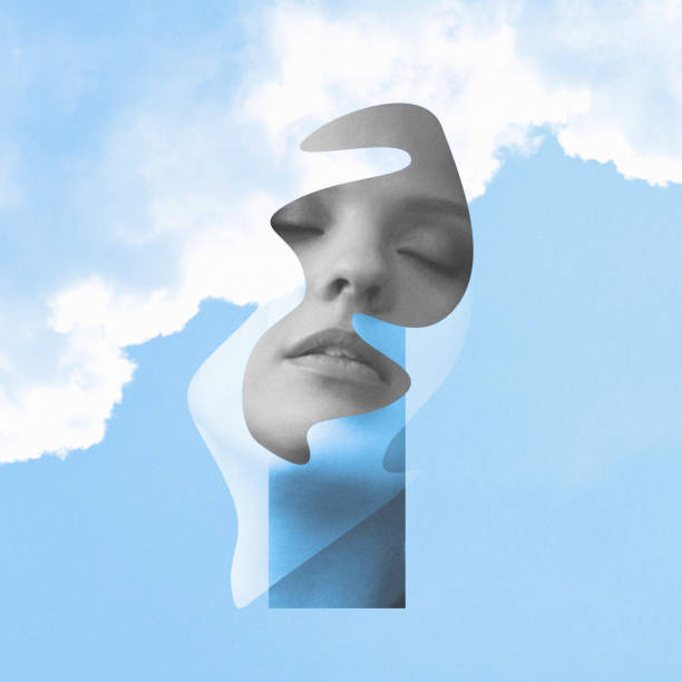 istock Surreal Woman Portrait with Sky Background 2172194203