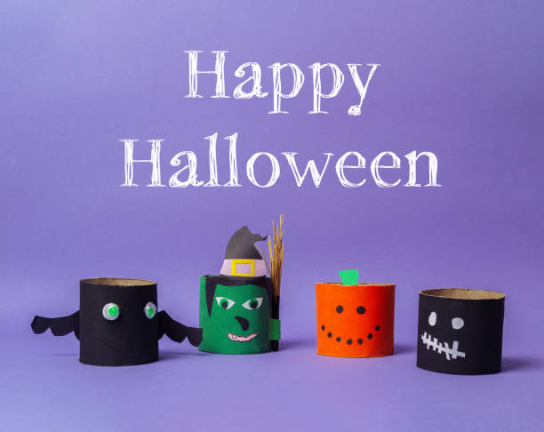 istock A group of Halloween decorations made from paper tubes 2172195288